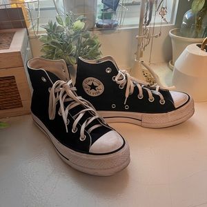 black platform converse